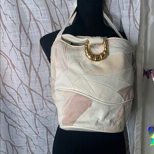 Vintage Chic Patchwork purse  with Gold Accent